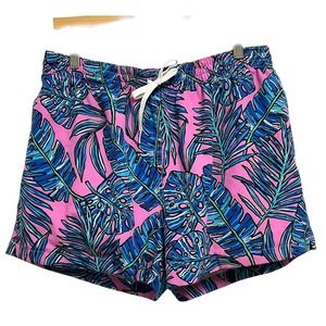 Chubbies Swim Trunks Mens XL Pink Tropical Palm Leaf Beach Summer Pool Party